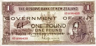 Fiji 1 Liri, 1942 P-45 obverse