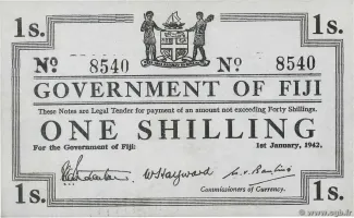 Fiji 1 Shillings, 1942 P-48 obverse
