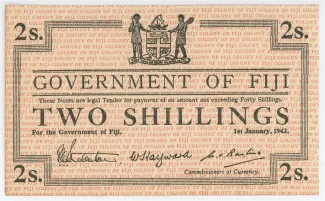 Fiji 2 Shillings, 1942 P-50 obverse