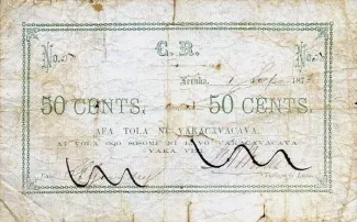 Fiji 50 Cents, 1872-1873 P-11