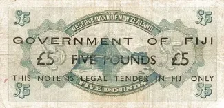 Fiji 5 Liri, 1942 P-46 reverse