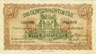 Fiji 5 Shillings, 1920-1933                (1918-1933) obverse