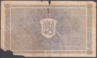 Finland 1.000 Markkaa,, 1945 reverse