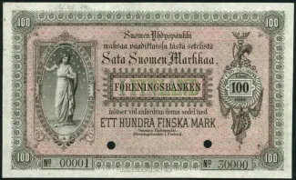 Finland 100 Markkaa, 1882 obverse