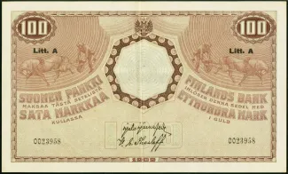Finland 100 Markkaa,, 1909 obverse