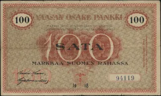 Finland 100 Markkaa, 1918 obverse