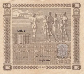 Finland 100 Markkaa,, 1939 obverse