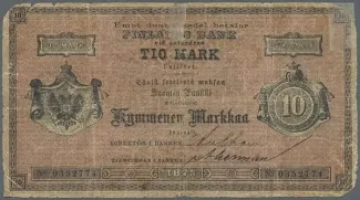 Finland 10 Markkaa, 1875 obverse