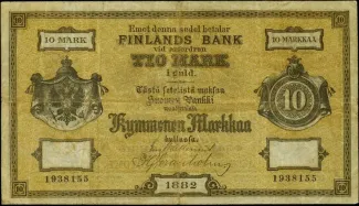 Finland 10 Markkaa, 1882 obverse
