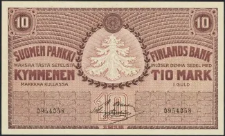 Finland 10 Markkaa, 1918 obverse