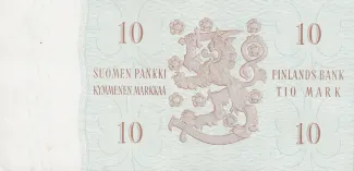 Finland 10 Markkaa, 1963 reverse