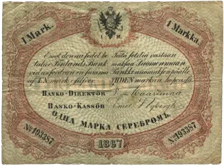 Finland 1 Markka, 1867 obverse