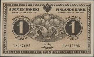 Finland 1 Markka, 1916 obverse