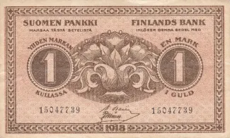 Finland 1 Markka, 1918 obverse
