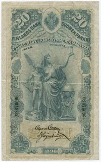Finland 20 Markkaa, 1898 obverse