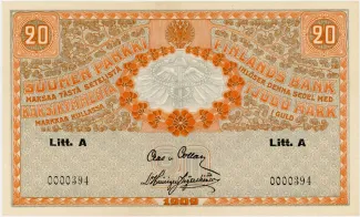 Finland 20 Markkaa,, 1909 obverse