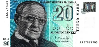 Finland 20 Markkaa, 1993 obverse