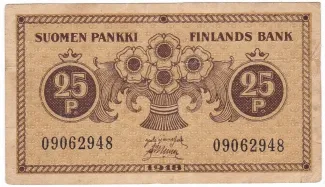 Finland 25 Pennia, 1918 obverse