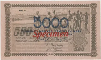 Finland 5.000 Markkaa,, 1922 obverse