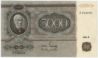 Finland 5.000 Markkaa, 1945 obverse
