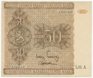 Finland 50 Markkaa,, 1945 obverse