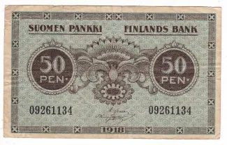 Finland 50 Pennia, 1918 obverse