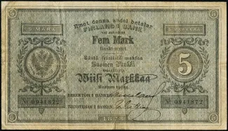 Finland 5 Markkaa, 1878 obverse