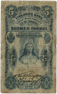 Finland 5 Markkaa, 1897 obverse