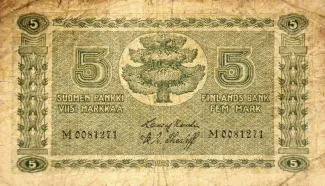 Finland 5 Markkaa, 1922 obverse