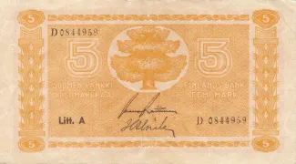 Finland 5 Markkaa,, 1945 obverse