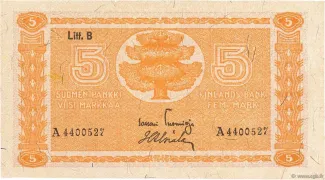 Finland 5 Markkaa,, 1945 obverse
