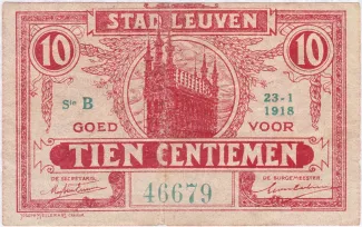 Flemish Brabant (Leuven) 10 Centimes, 1918 image