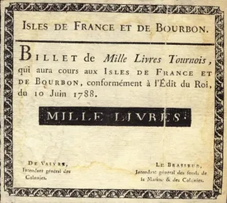 Isles de France & Bourbon 1.000 Livres, 1788 image