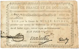 Isles de France & Bourbon 1.000 Livres, 1790 image