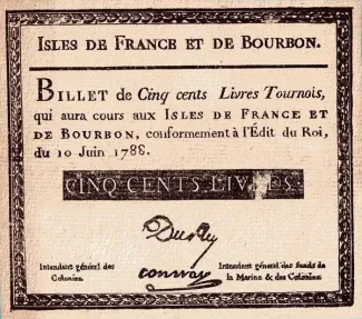 Isles de France & Bourbon 500 Livres, 1788 image