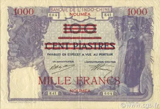 New Caledonia 1.000 Francs, 1939 image
