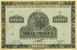 Guadeloupe 1.000 Francs, 1942 image