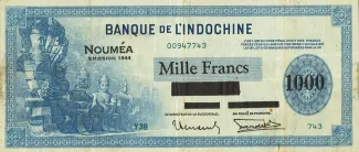 New Caledonia 1.000 Francs, 1944 image