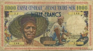Guadeloupe 1.000 Francs, 1960 image
