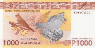French Pacific Territories 1.000 Francs, 2014-2018 reverse