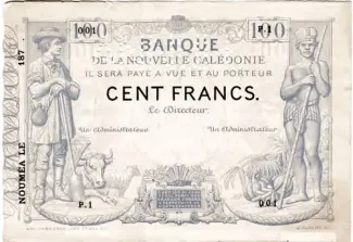 New Caledonia 100 Francs, 1874 image