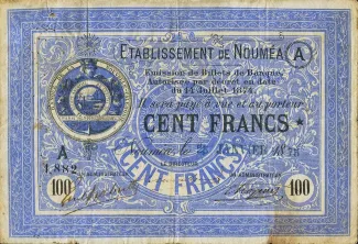 New Caledonia 100 Francs, 1875 image