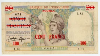 New Caledonia 100 Francs, 1939 image
