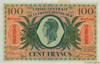 Guadeloupe 100 Francs, 1944 image