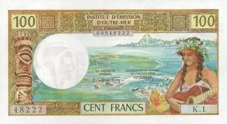 New Caledonia 100 Francs, 1969 obverse