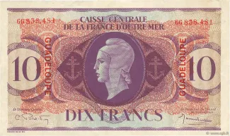 Guadeloupe 10 Francs, 1944 image
