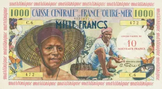Martinique 10 New, 1960-1963 obverse