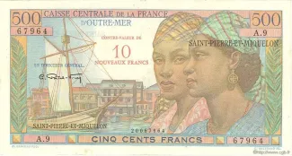 Saint-Pierre and Miquelon 10 Nouveaux, 1964 obverse