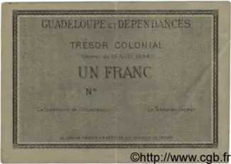 Guadeloupe 1 Franc, 1884 image