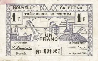 New Caledonia 1 Franc, 1942 image